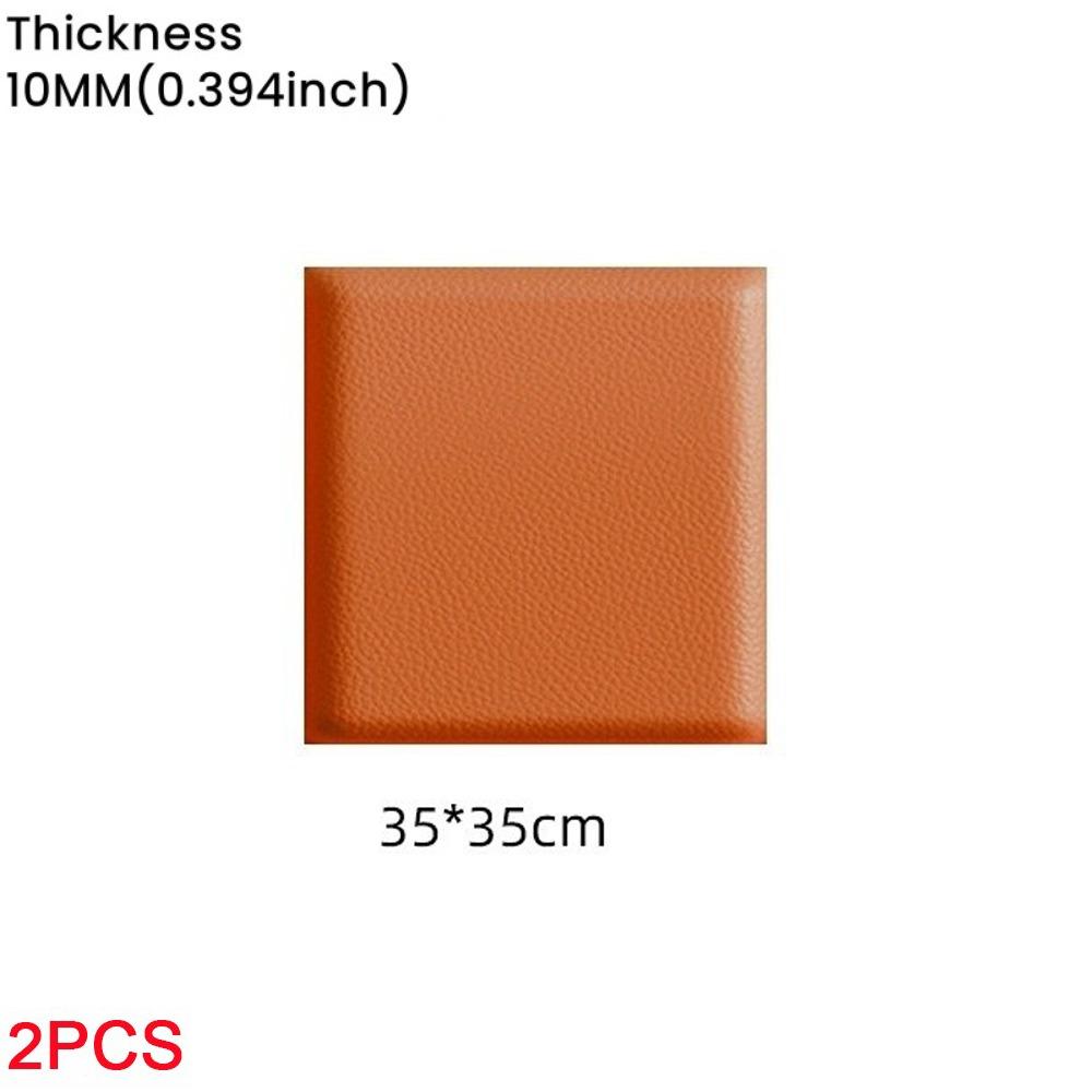 2pcs Leather 3D Wall Sticker Self Adhesive Soft Wall Panels  Room Headboard