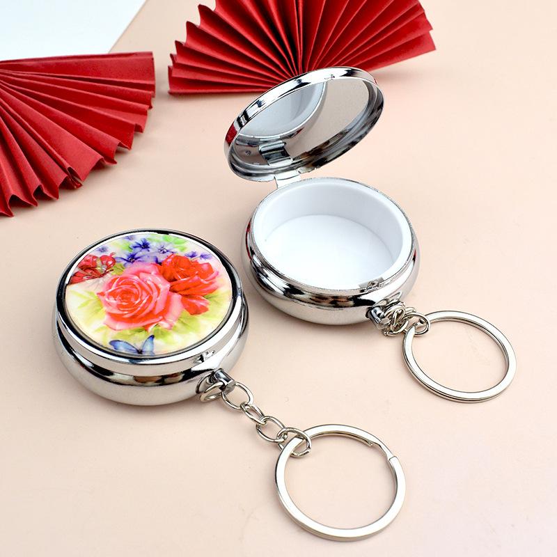 

Pill Medicine First Aid Health Care Storage Floral Print Box Container Organizer Creative Pill Box One Compartment Pill Box