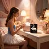 Ballet Dancer Tissue Box Cover, Ballerina Wood Skirt Napkin Dispenser for Home, Offices, Desktop, Bedside, Bedroom, Bathroom
