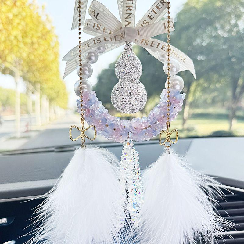 Crystal Gourd Car Safety Pendant for Rearview Mirror - Goddess Vibe Interior Decoration