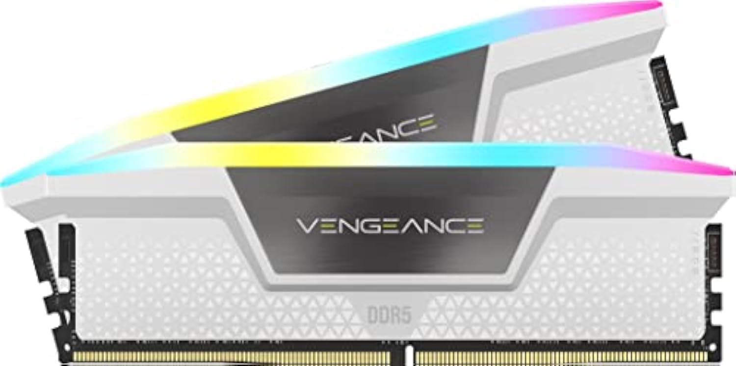

CORSAIR Desktop PC Memory VENGEANCE RGB DDR5 Series 32GB x CMH32GX5M2B6200C36W DDR5-6200MHz (PC5-49600) [16GB 2] -White-