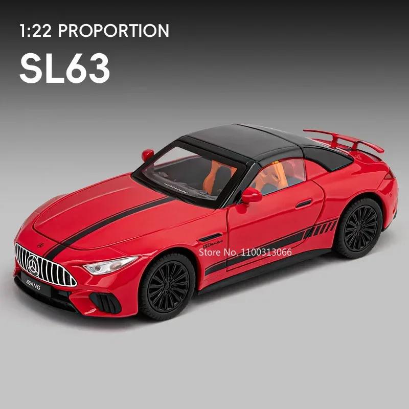 1:22 Veneno SL63 Alloy Models Cars Diecast Toys Rubber Tires Sports Car Wheel Pull Back Vehicles Kids Festival Collection Gifts