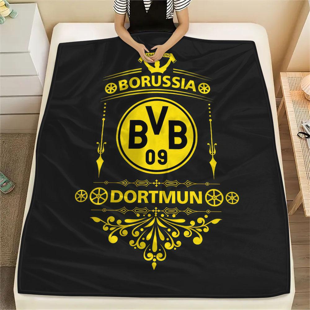 1PC Borussia Patterned Flannel Blanket Suitable For All Seasons for Home Decor Warmth and Comfort Gifts Holiday Present