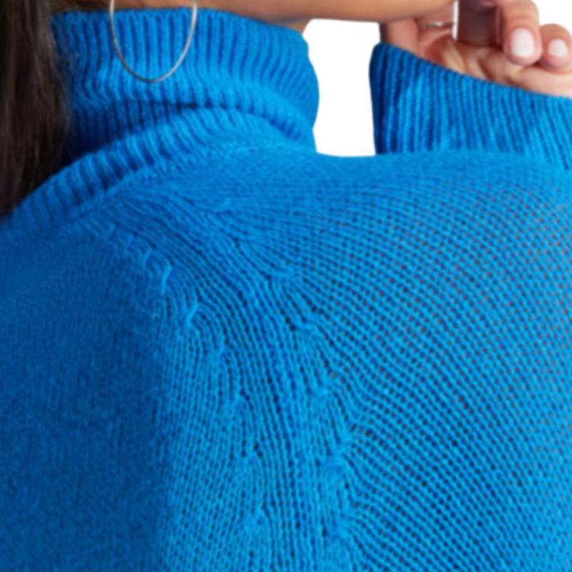 Adidas Blue Version Knit Sweater Solid Color Loose High Neck Pullover Long Sleeve Women sweater IL8535