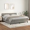 Vidaxl Letto Continentale Con Materasso, Grigio Chiaro, 180X200Cm, Velluto