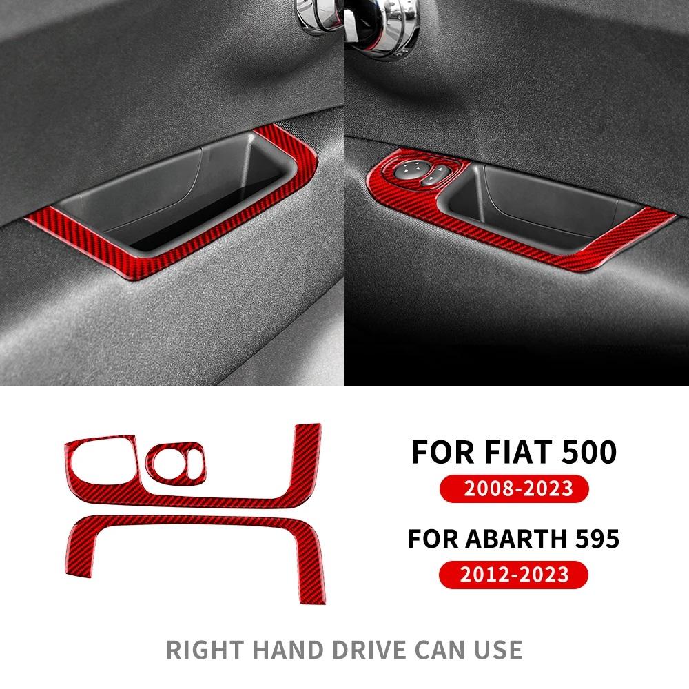 Soft Carbon Fiber For Fiat 500 2011-2023 500E 2012-2019 For Abarth 595/695/500C 2016-2024 LHD RHD Car Gear Shift Panel Trim