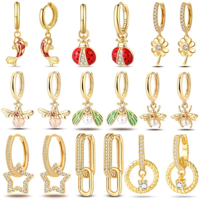 Women's Earrings Original S925 Silver Star Ladybug, Koi Earrings Suitable For Party Couple Gifts Fashion New Products