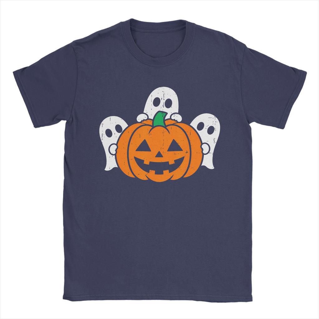 Funny Halloween Gamer Pumpkin Eating Ghost Tshirt For Unisex Round Neck Pure Cotton T Shirt Short Sleeve Tee Shirt Summer Tops