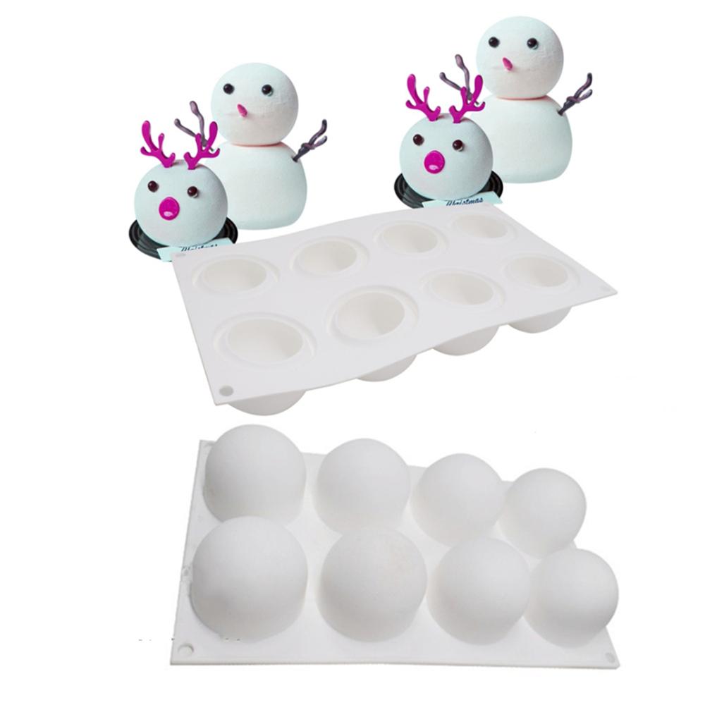 8 Holes Sphere Silicone Mold 3D Spherical Mousse Cake Mold Dessert Decoration Mold Cake Decoration Tools Cake Tools