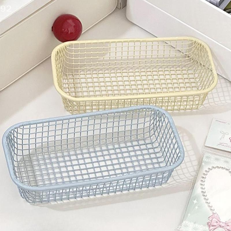 Desktop Storage Basket INS Metal Sundries Organizer Basket Photocard Case Office Stationery Home Supplies Make Up Sorting Holder