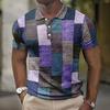 Patchwork Short Sleeve Polo Shirt, Stylish Casual Top for Men, Comfortable and Versatile.