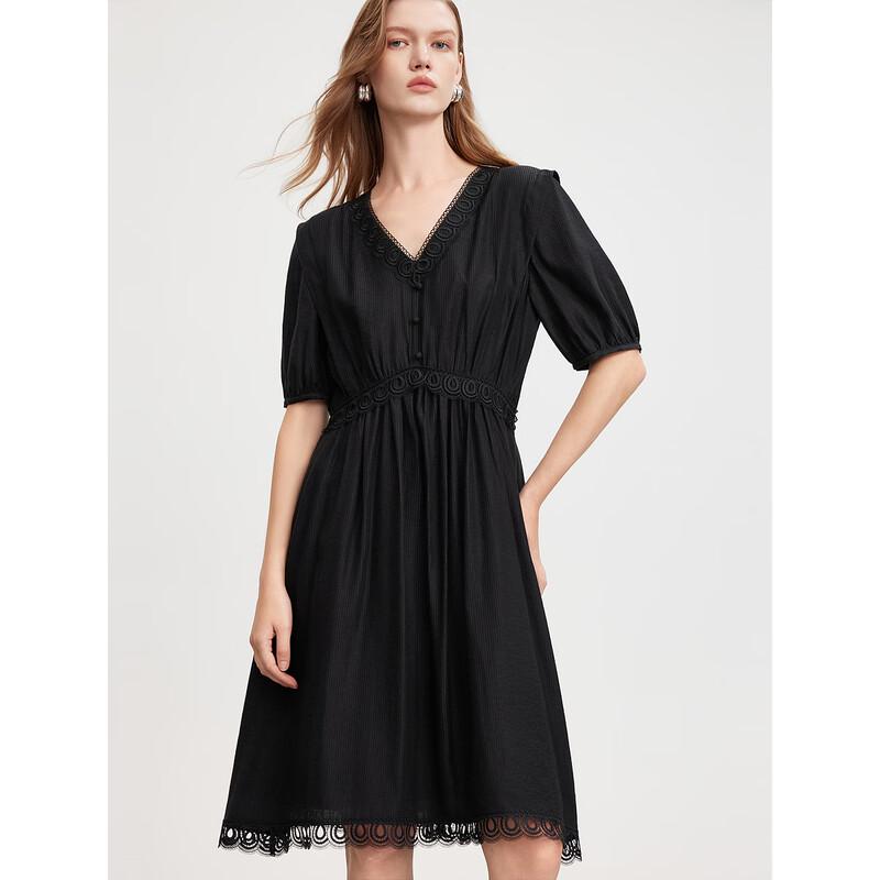 ELLE Women's V-Neck Slimming Mini Dress