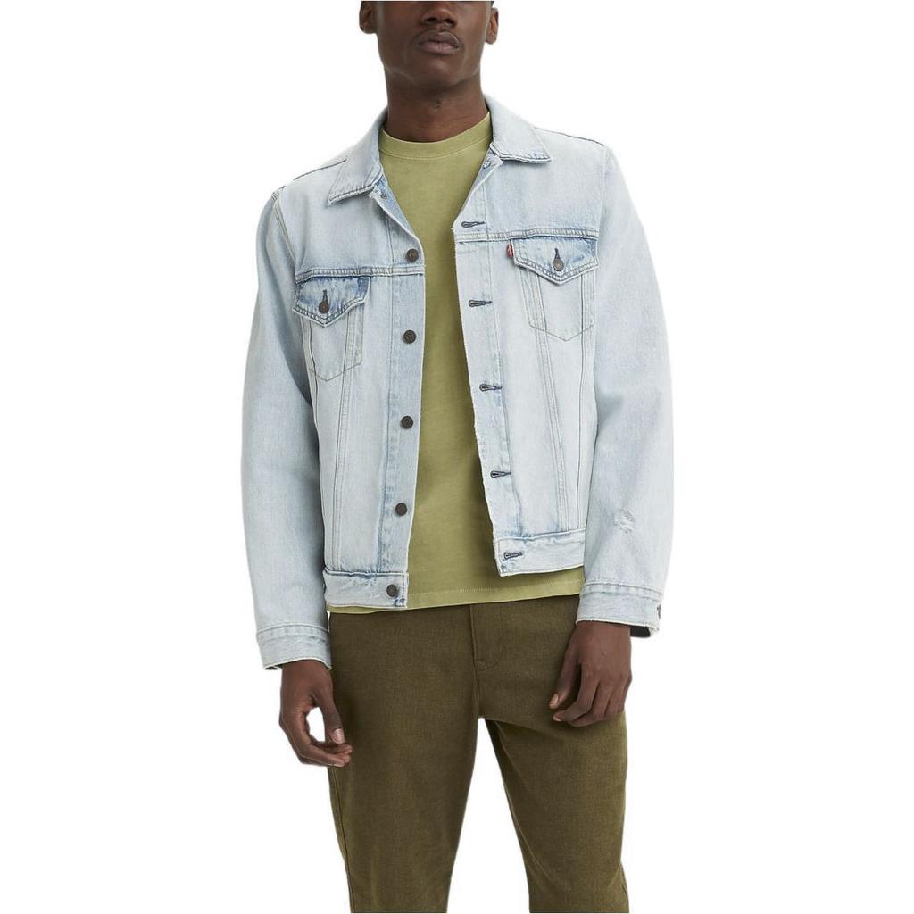 Levis Gewaschene Zerrissene Jeansjacke Herren Jacken Denim-Blau 85248-0026