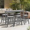 Garden Bar Set 6 Pcs Light Grey HDPE