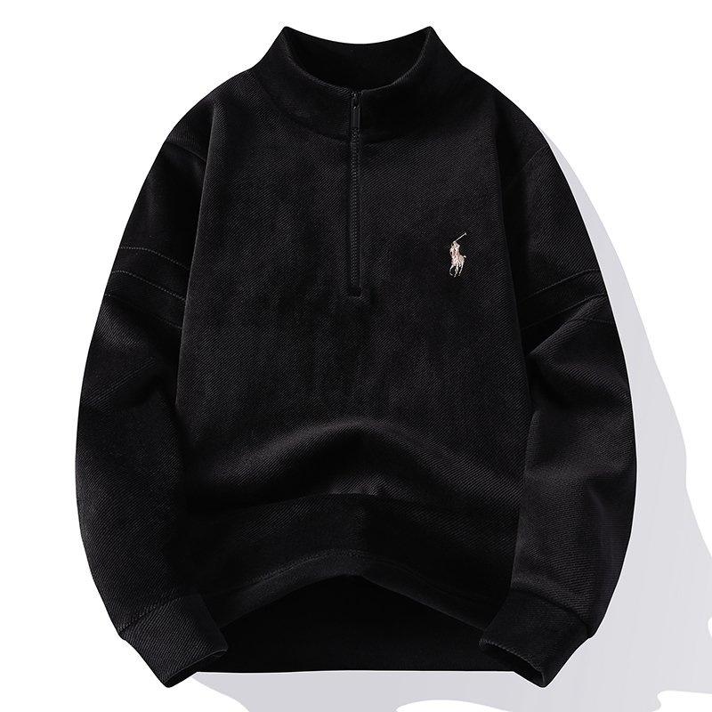 Men s Winter Warm Stand Collar Loose Fit Embroidered Hoodie - Korean Casual Style L