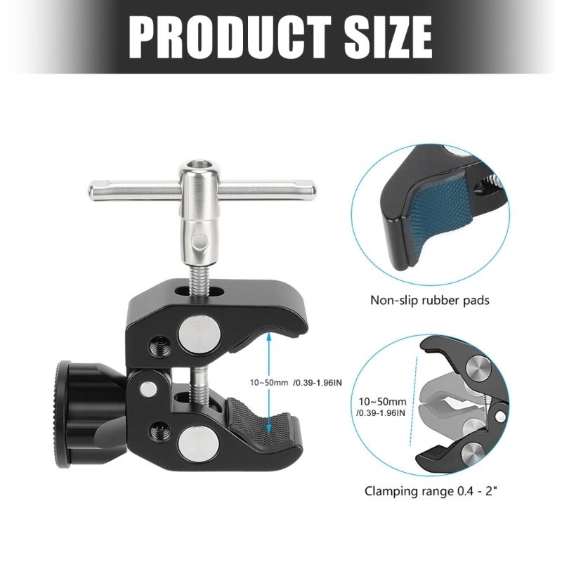 Professional Super Clamp Pliers Clip With 1/4inch Mounting Point For Articulating Monitor Video Equipment