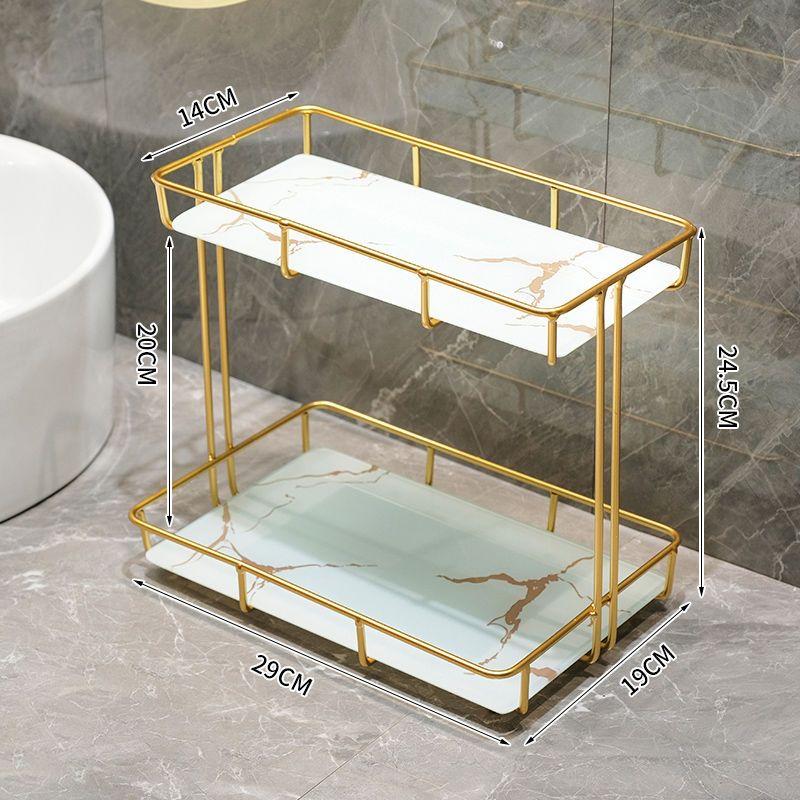Stainless Steel Frame Acrylic Marble Storage Tray Home Room jewelry Makeup Perfume Tea Cup Storage Aromatherap Plate Tray Rack
