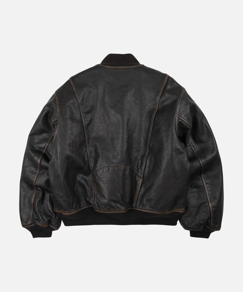 FRIZMWORKS Patina Cowhide Tanker Jacket _ Washed Brown