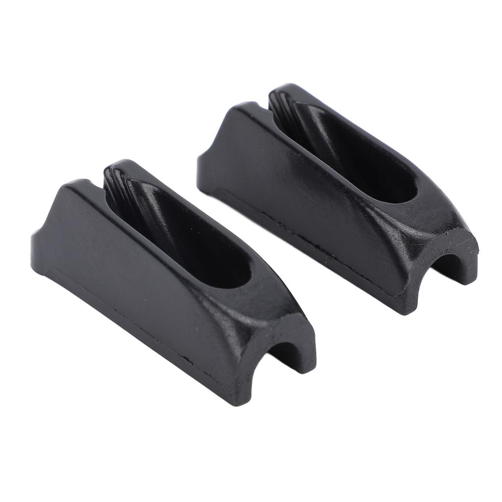 Boat Rope Clam Cleat Nylon Non Slip Stable Fastening Clam Cleat for Yachts Ships Black 44 X 13mm   1.73 X 0.51in 2 Pcs