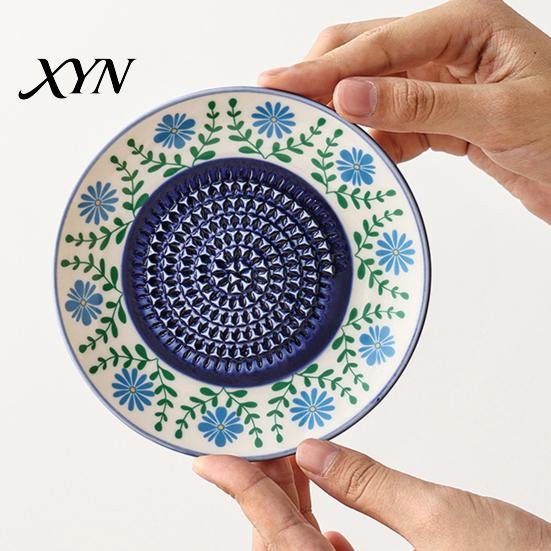 Grattugia da Cucina in Ceramica Piatto Ciotola Tritaglio Aglio, Scorzascatola Manuale per Zenzero Frutta per Piatto, Vassoio Multifunzione per Preparazione Mescolanza Servizio, Moderno Minimalista