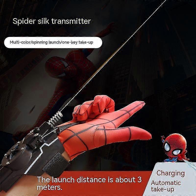 Spiderman Web Shooters Toys Spider Man Wrist Launcher Cosplay Peter Parker Accessories Props Gloves For Children