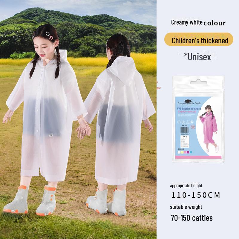 "Children's Full-Body Rainstorm-Proof Disposable Raincoat for Boys and Girls with Backpacks"