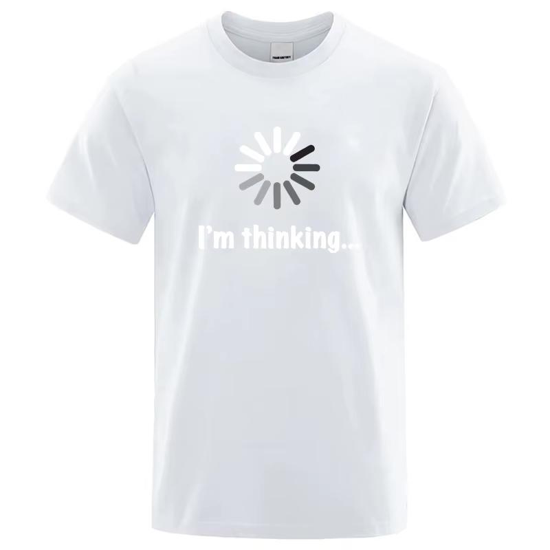 Im Thinking Loading Icon Graphic Tshirt Funny Nerd Slogan Print Unisex Casual Short Sleeve Novelty Humor Streetwear Tee