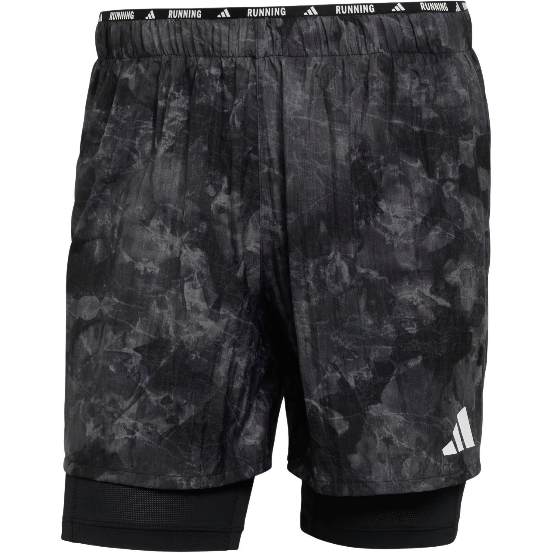 Adidas Printed Pattern Lace-Up Three-Quarter Running Shorts Men shorts KA0315 L