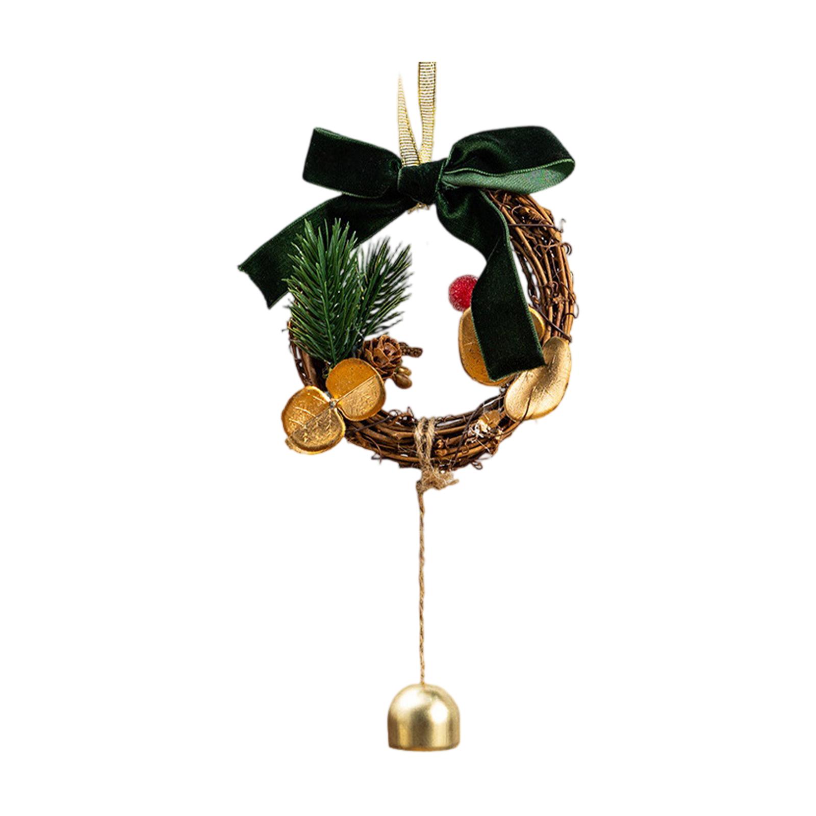 

Рождественская атмосфера Украшение Венок Бант Колокольчик Подвеска на елку Украшение Сцена мероприятия в торговом центре One Size