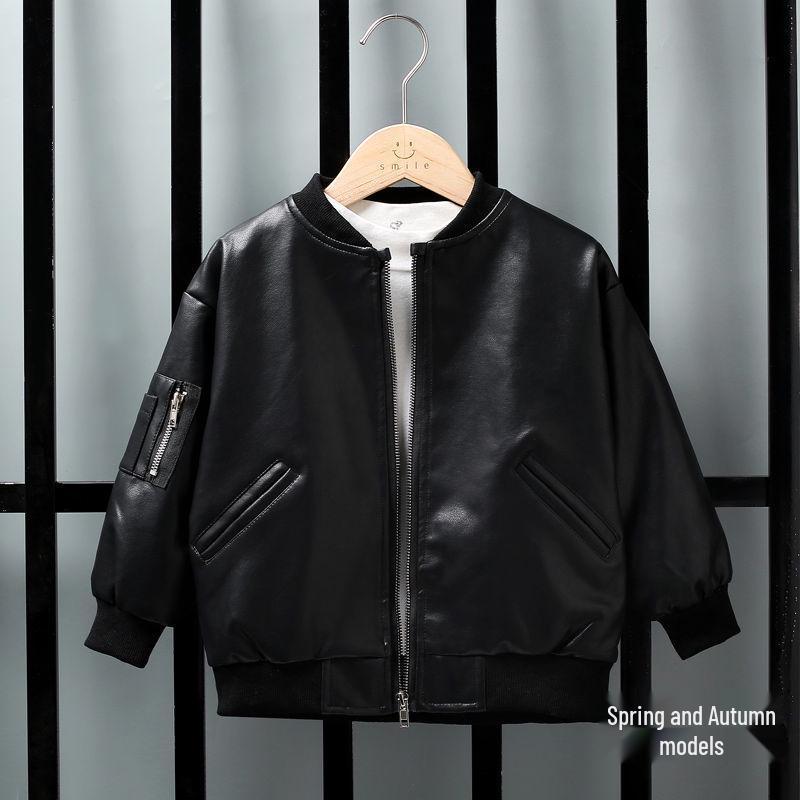 Kinder Baumwollgepolsterte Kunstlederjacke, Herbst/Winter 2025, Kleinkind Zweiteiler-Stil für Jungen und Mädchen.