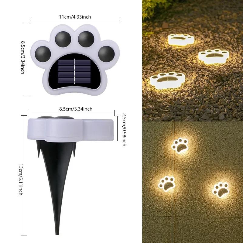 1/2/4Pcs LED Solar Cat's Paw Lights Outdoor Waterproof Solar Lights Courtyard Garden Lighting Villa Yard Decor Solar Lawn Lamp