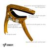 SONDERY Capo for Acoustic and Electric Adjustable Trigger Bridge Pin Removal Wood Grain Quick Change 6-String Guitars, Tension, Function, Finish,