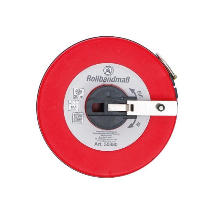 Mètre ruban - BGS - 50880 - 20 m - Largeur 12,5 mm - Résistant aux intempéries