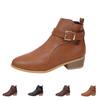 Women's Retro Pointed Toe Heel Booties for Fall Winter