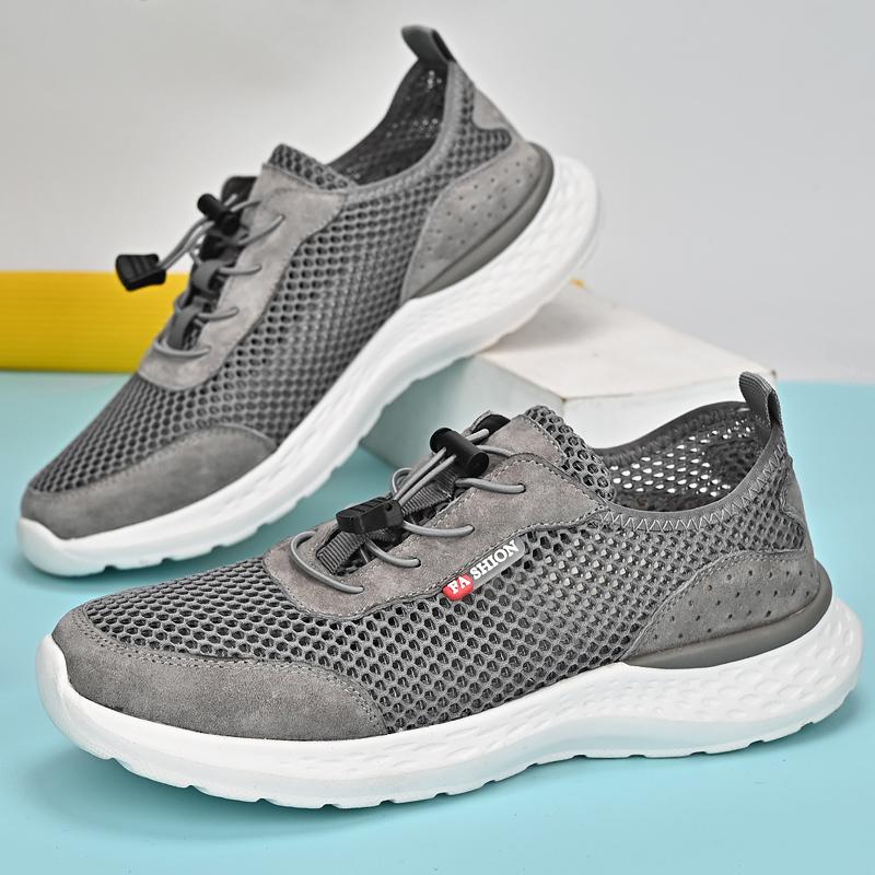 

Fashion Outdoor Hollow Out Treking Footwear Spring Summer Sandals Men Lofer Shoes Breathable Formal Mesh Flats Light Soft Man Sneakers 47 серый