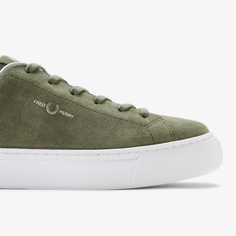 Fred Perry B71 Suede Khaki Sneakers Sfpm2438319 X61