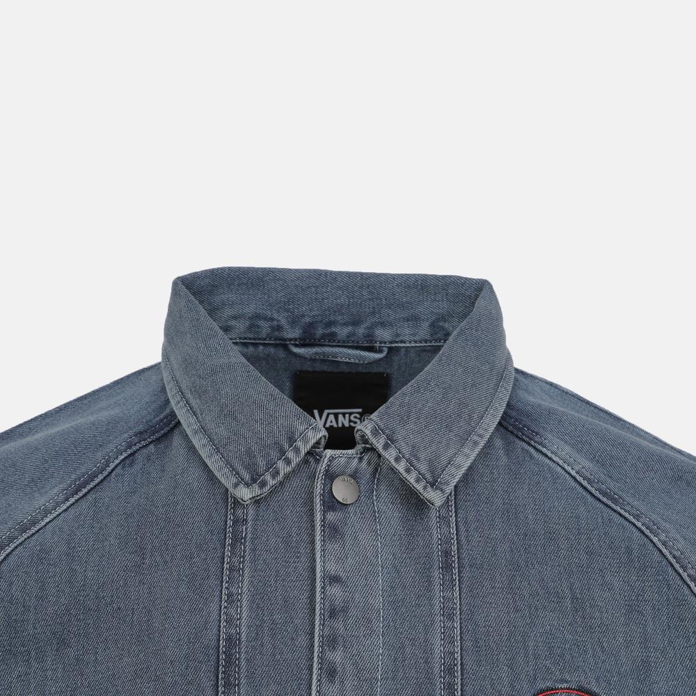 Vans Denim Logo Coach Collar Simple Single-Breasted Raglan Long Sleeve Denim Jacket Men Jackets VN000TJ7GLX