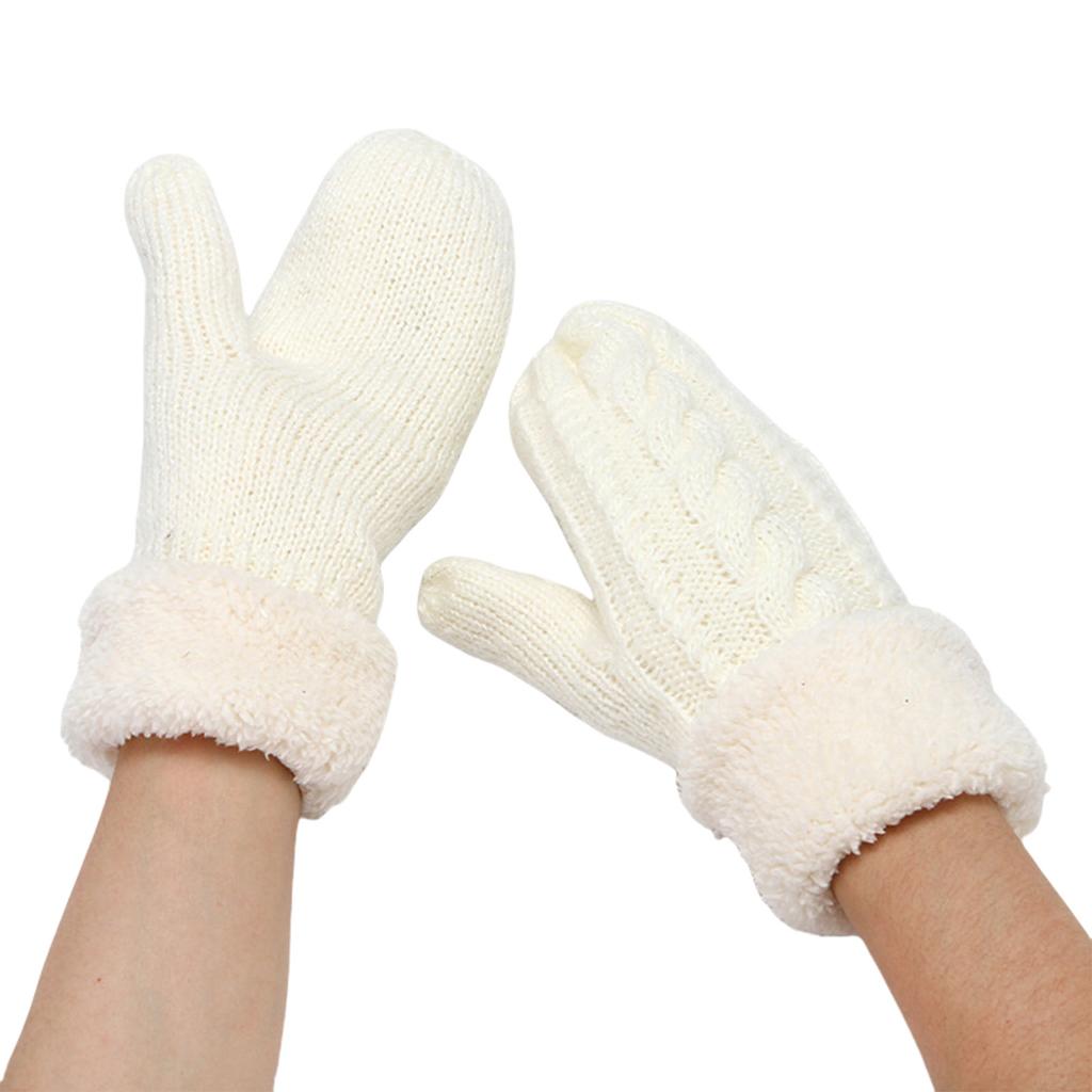 Thicken Fleece Liner Winter Mittens for Women and Teens Fashionable and Warm Hand Gloves for Winter Activity