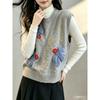 2026 Autumn Winter New Women Sweater Pullover Floral Knitting Fashion Lady Tops Vest Tank Sleeveless Shirt Loose Casual
