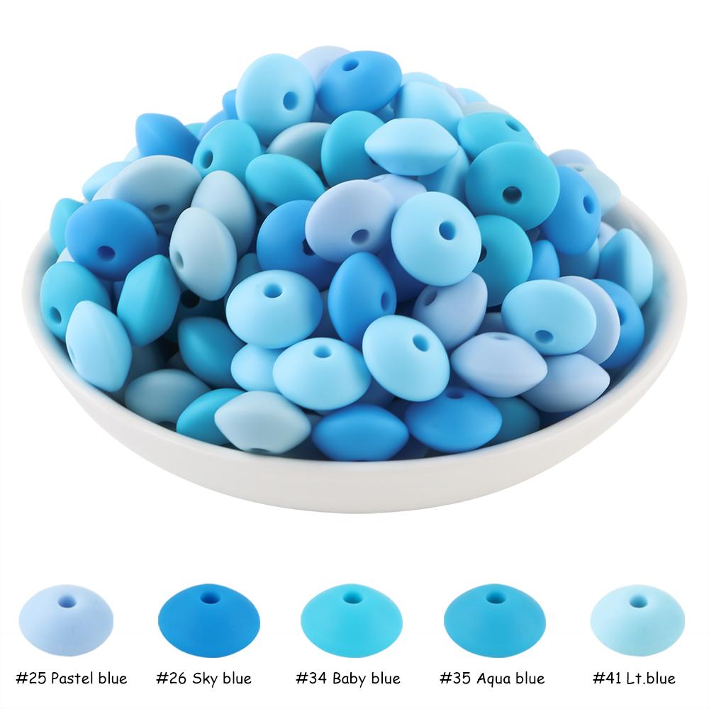 New 50pcs/lot Silicone Lentil Silicone Beads 12mm Jewelry Making Lentil Beads DIY Necklace Bracelets Jewelry Accessories