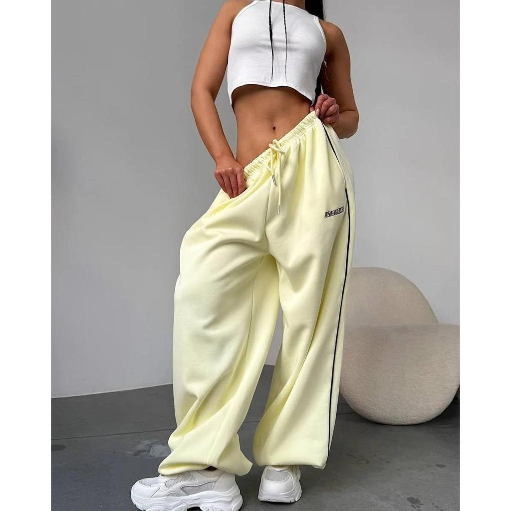 VIONA Striped Wide Leg Sports Pants For Women In Spring And Autumn, Loose And Slimming, Straight Leg Casual Pants