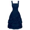 European & American Plus Size Steampunk Gothic Victorian Ruffled Sleeveless Women's Dress