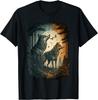 Wolf Howling Moon Forest Graphic Tee Men Women Casual Cotton Crew Neck T-Shirt Spring Autumn