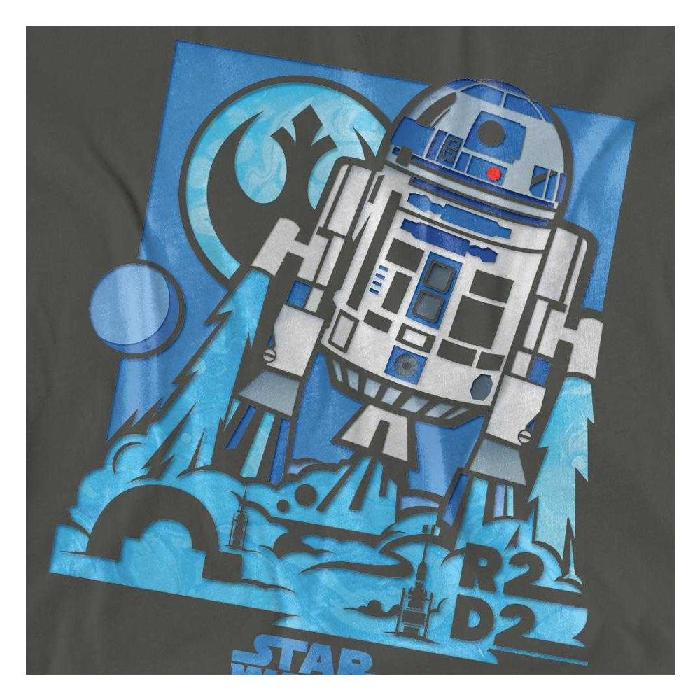 STAR WARS Womens/Ladies Papercut R2-D2 T-Shirt