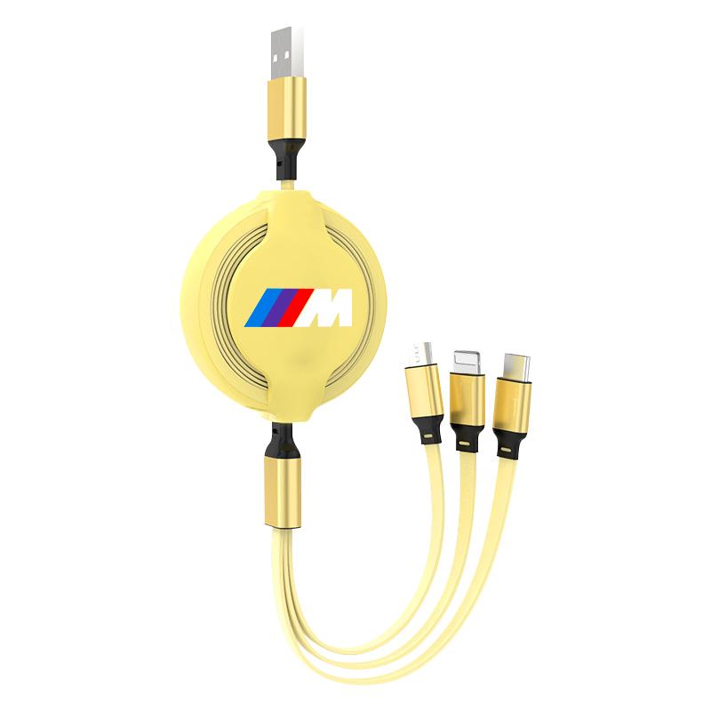 1Pcs Car Mounted Telescopic Three In One Mobile Phone Charger For BMW M E34 E36 E60 E90 E46 E39 E70 F10 F20 F30 X5 X6 X1 M3 M5 M6 E71 F01 F02 F87