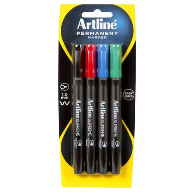 Artline Supreme Permanentmarker 1,0 mm 4er-Pack (Sortiert)