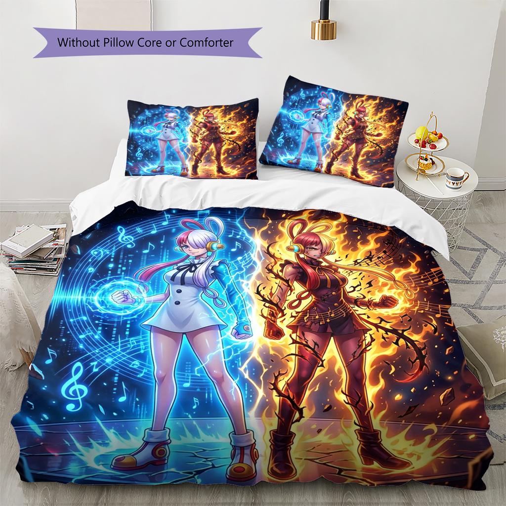 One Piece Poster Bequeme Weiche Bettbezug, Kinderbettwäsche Geschenkset, Extragroß Verschiedene Größen -HE102