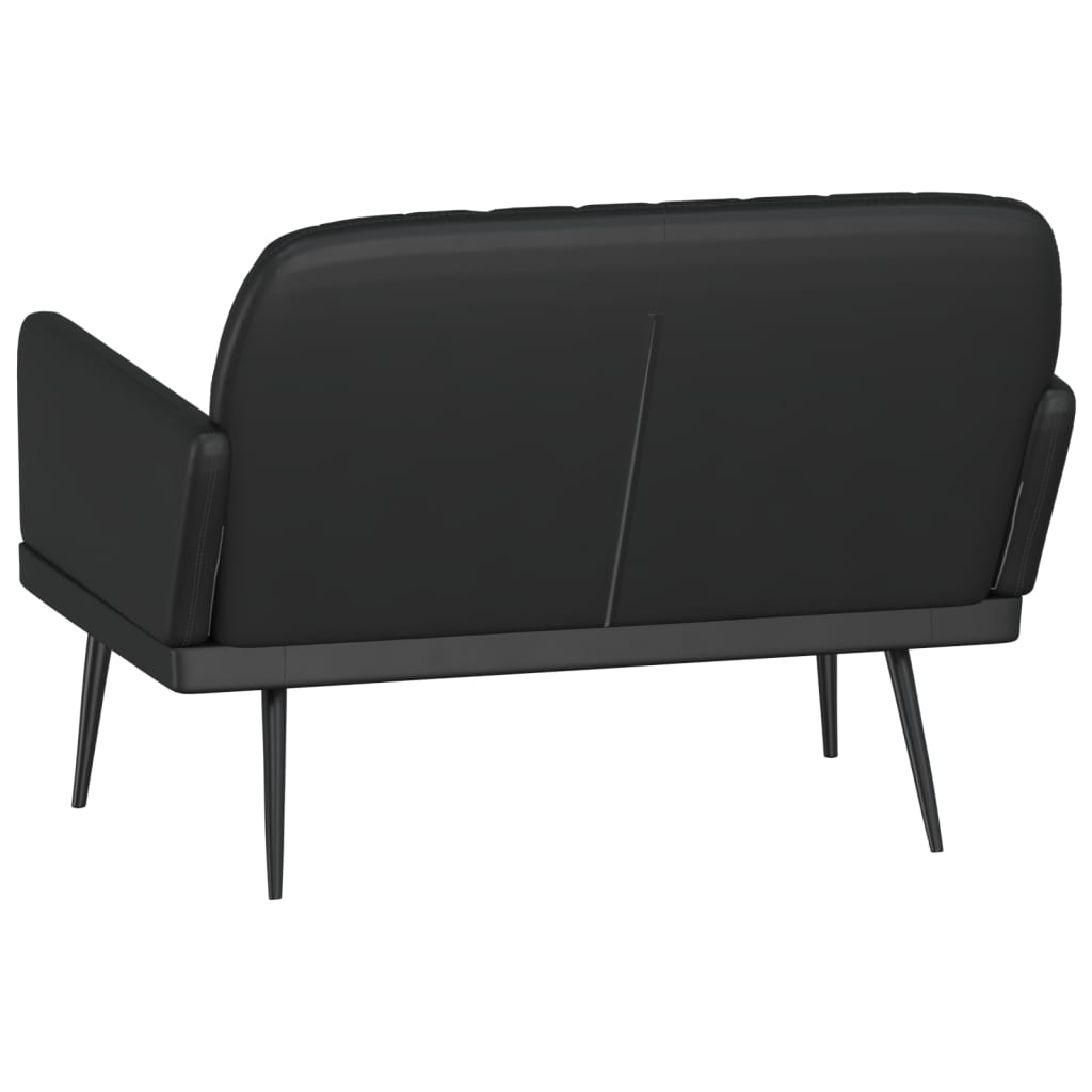 Black Bench 107 X 80 X 81 Cm Faux Leather
