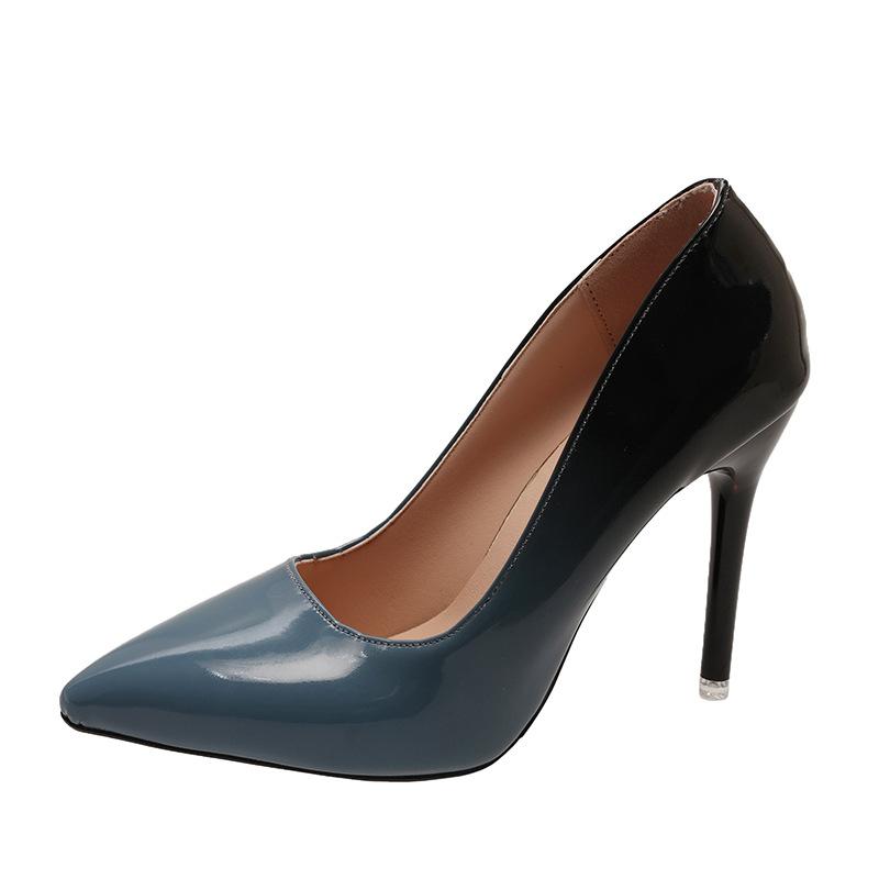 High Heels Thin Heels Women's Spring New Large Size High Sense Temperament Gradual Change Color Pointed 4243