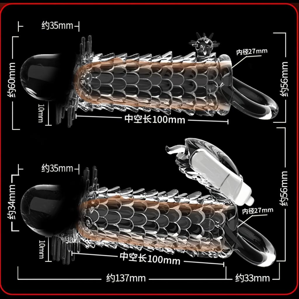 Yemax Penis Sack Adult Goods for Men Transparent TPE Cock Ring Penis Silicone Elastic Warty Adult Toys for Men Cock Sack Penis Goods Penis Ring Adult